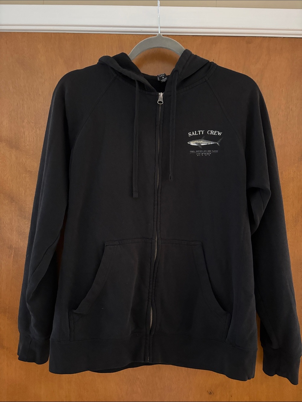 Salty Crew Black Full-Zip Hoodie sz medium